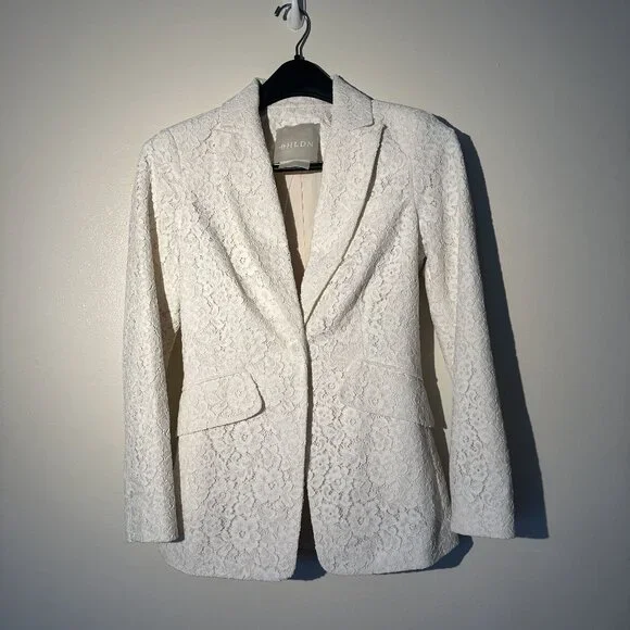 Anthropologie BHLDN Burton Suit Jacket White Lace Size 0 - Picture 1 of 11